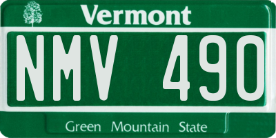 VT license plate NMV490