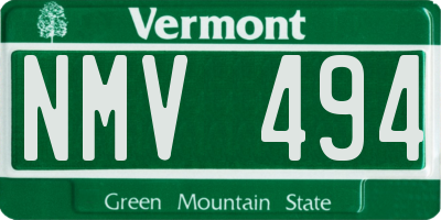 VT license plate NMV494
