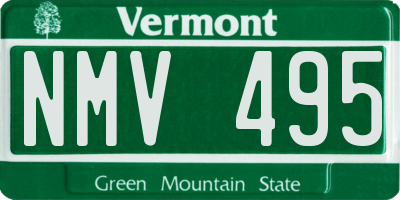 VT license plate NMV495