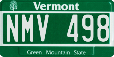 VT license plate NMV498