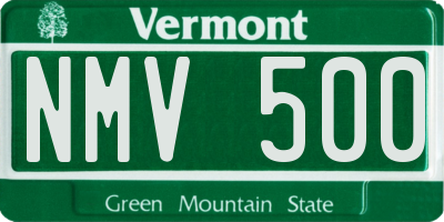 VT license plate NMV500