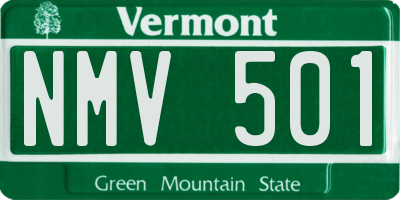 VT license plate NMV501