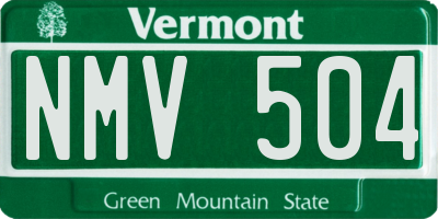VT license plate NMV504