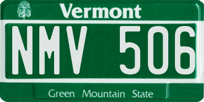 VT license plate NMV506