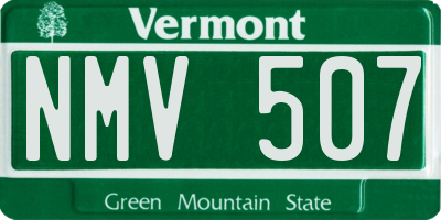VT license plate NMV507