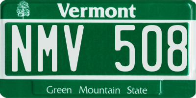 VT license plate NMV508