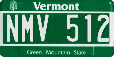 VT license plate NMV512