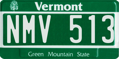 VT license plate NMV513