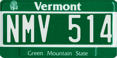 VT license plate NMV514