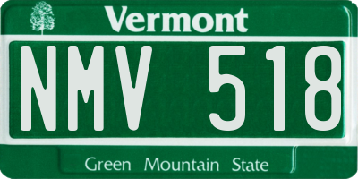 VT license plate NMV518