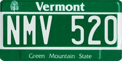 VT license plate NMV520