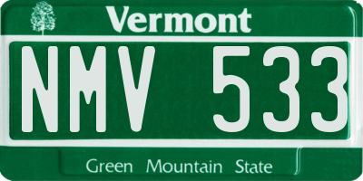 VT license plate NMV533