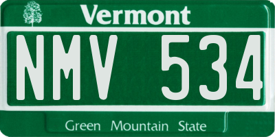 VT license plate NMV534