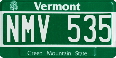 VT license plate NMV535