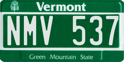 VT license plate NMV537