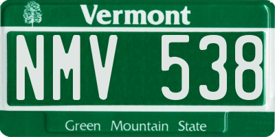 VT license plate NMV538