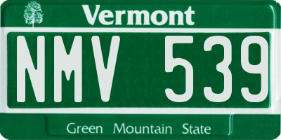 VT license plate NMV539