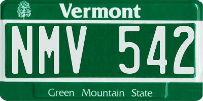 VT license plate NMV542