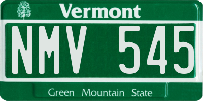 VT license plate NMV545