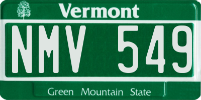 VT license plate NMV549