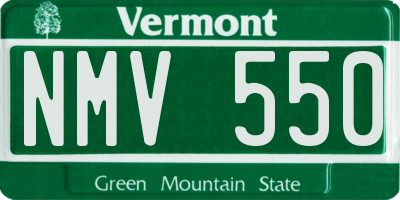VT license plate NMV550