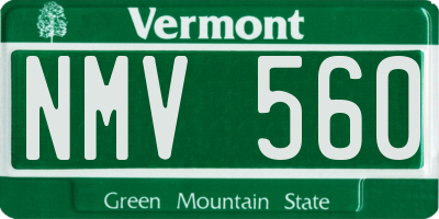 VT license plate NMV560