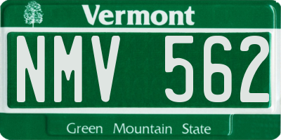 VT license plate NMV562