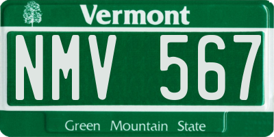 VT license plate NMV567