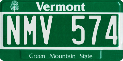 VT license plate NMV574