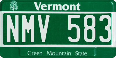 VT license plate NMV583