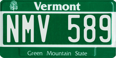 VT license plate NMV589