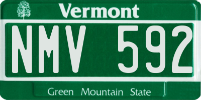 VT license plate NMV592