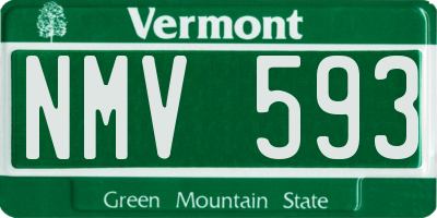 VT license plate NMV593