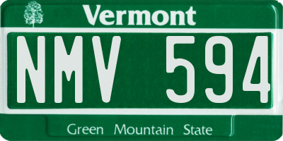 VT license plate NMV594