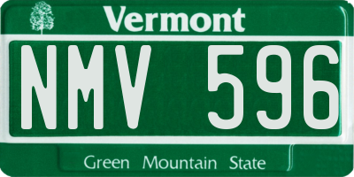 VT license plate NMV596