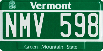 VT license plate NMV598