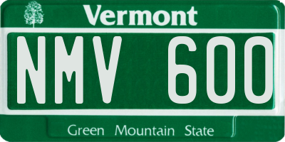 VT license plate NMV600