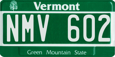 VT license plate NMV602