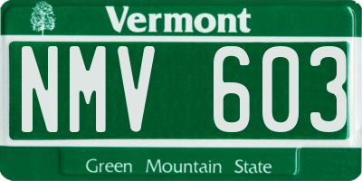 VT license plate NMV603
