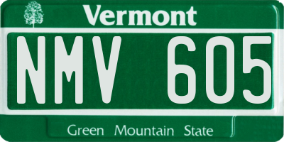VT license plate NMV605