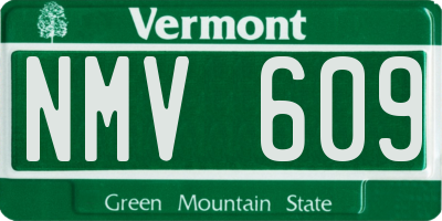 VT license plate NMV609