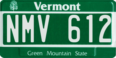 VT license plate NMV612