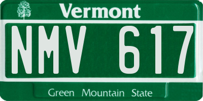 VT license plate NMV617
