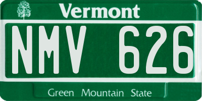 VT license plate NMV626