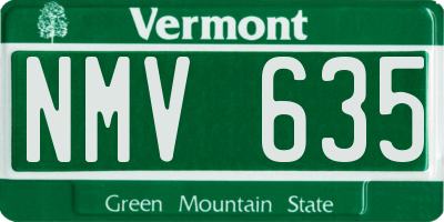 VT license plate NMV635