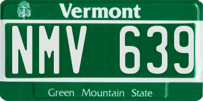 VT license plate NMV639