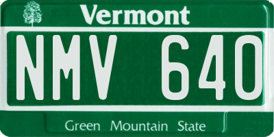 VT license plate NMV640