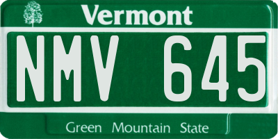 VT license plate NMV645