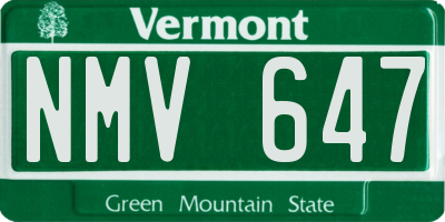VT license plate NMV647