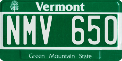 VT license plate NMV650